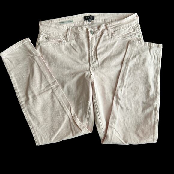 NYDJ Alina Convertible Ankle Pale Pink Jeans Sz 12 - Picture 2 of 5